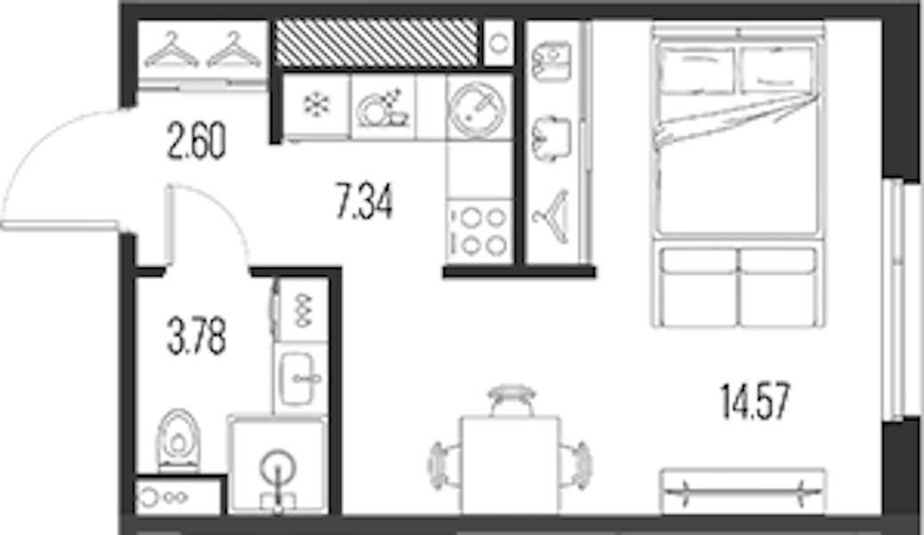 Квартира студия 28.29 м², 10/10 эт., ЖК «LEGENDA Васильевского»